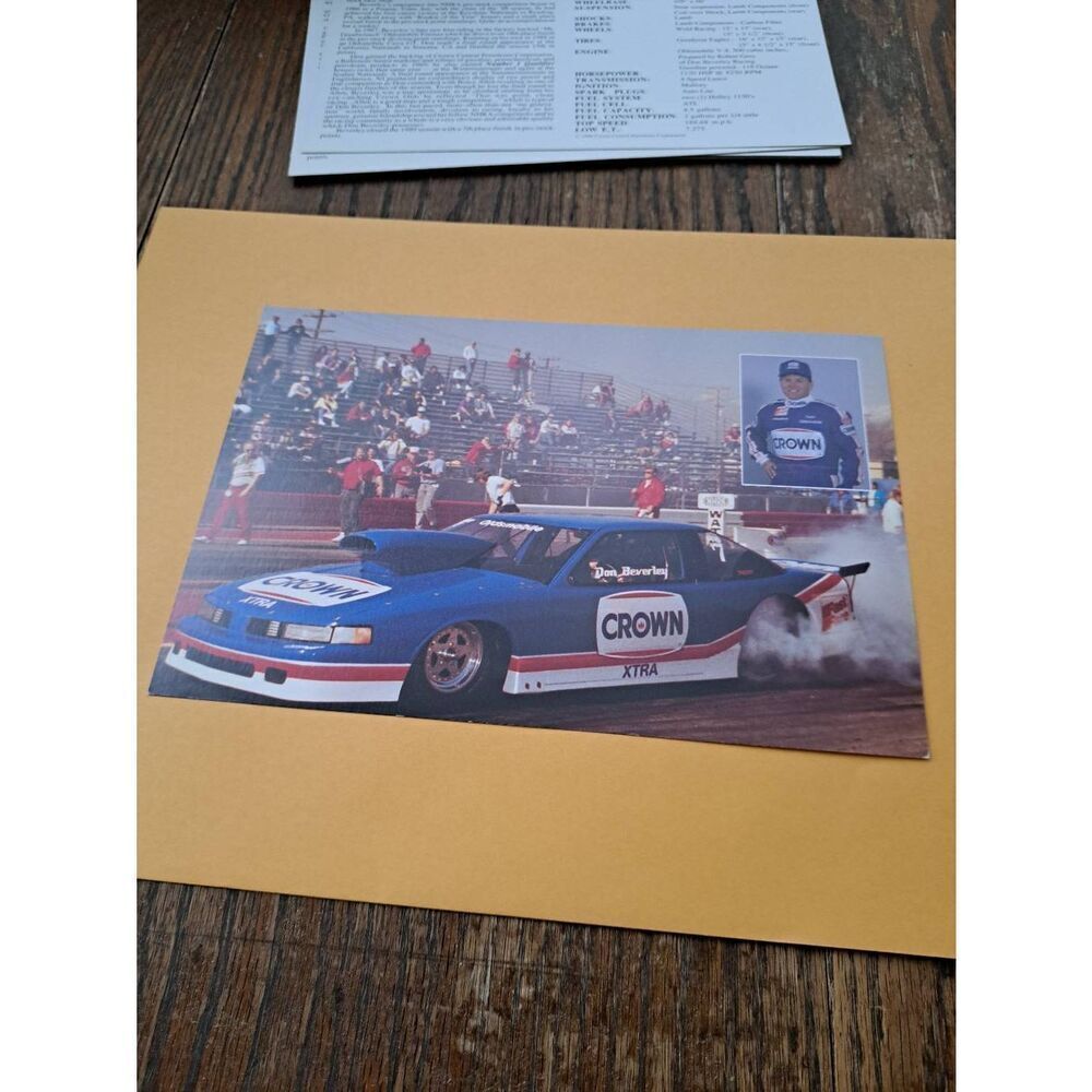 Vintage 1990 Don Beverley Crown Racing NHRA Pro Stock Driver Card Oldsmobile